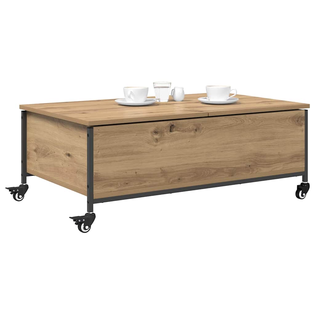 Masa de cafea Stejar Artizanal 91 x 55 x 32 cm Lemn compozit — imaginea 4