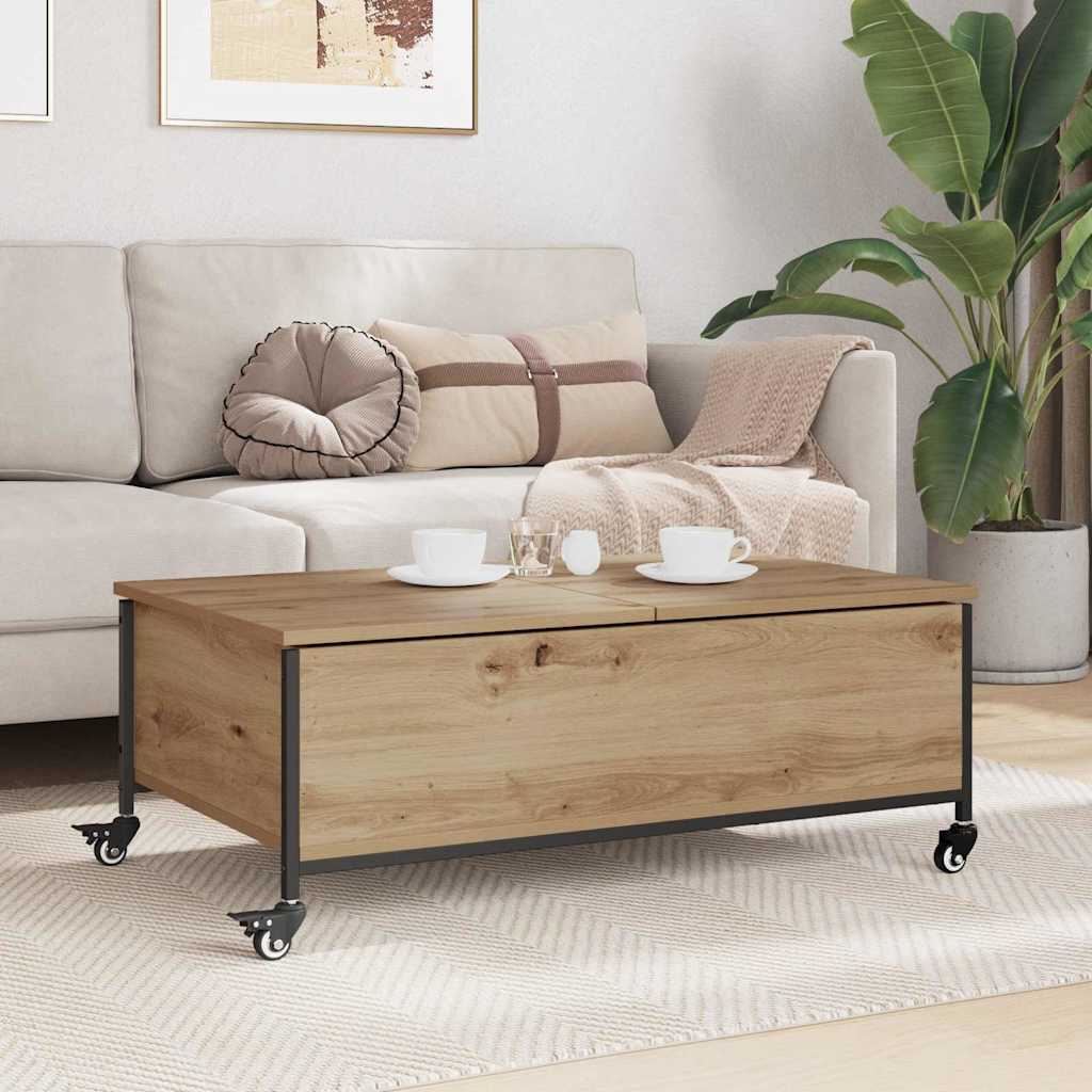 Masa de cafea Stejar Artizanal 91 x 55 x 32 cm Lemn compozit — imaginea 5