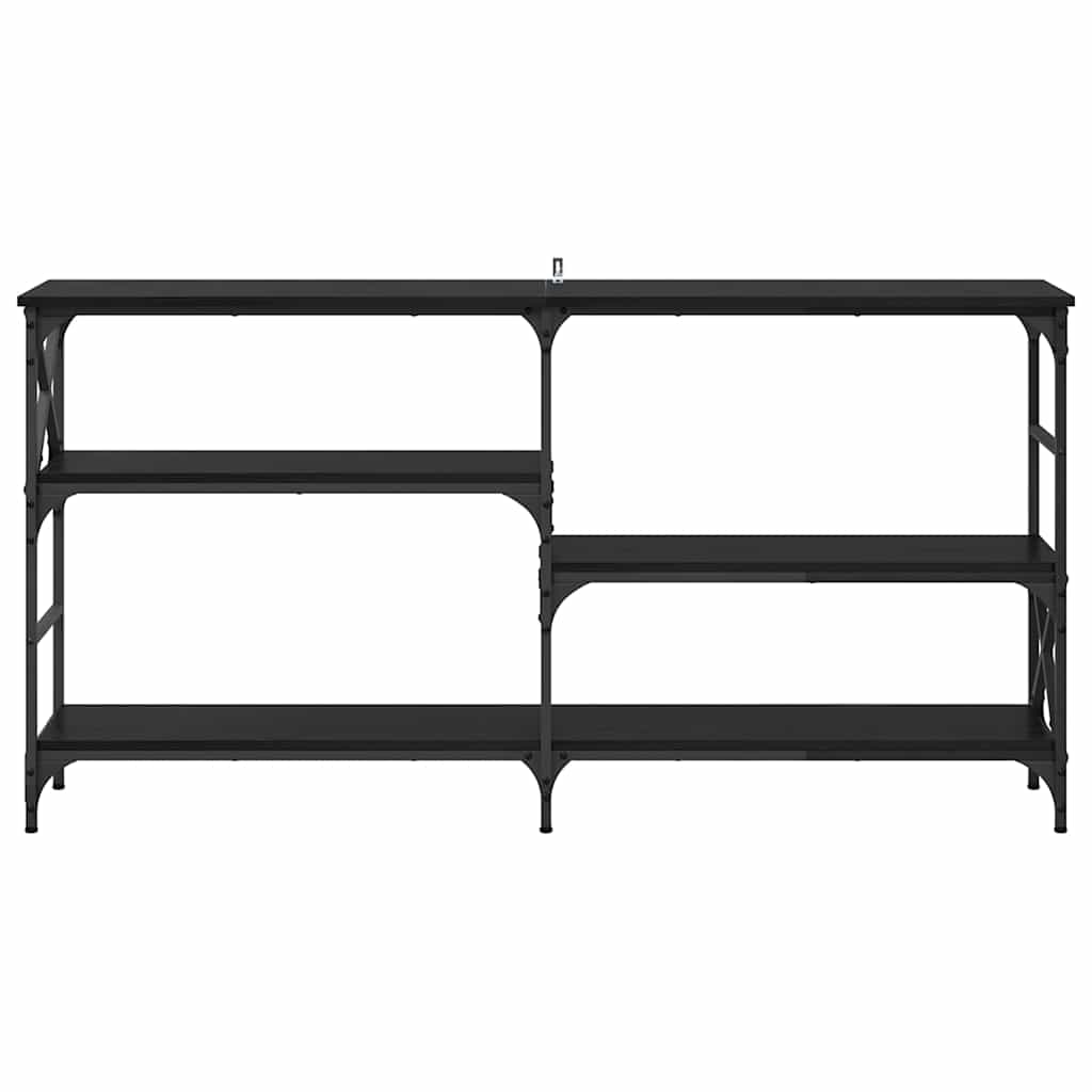 Masa de consola Stejar Negru 150 x 29 x 76,5 cm Lemn compozit — imaginea 6