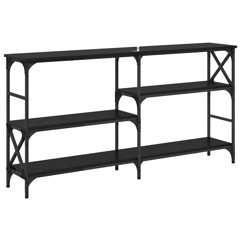 Masa de consola Stejar Negru 150 x 29 x 76,5 cm Lemn compozit — imaginea 8