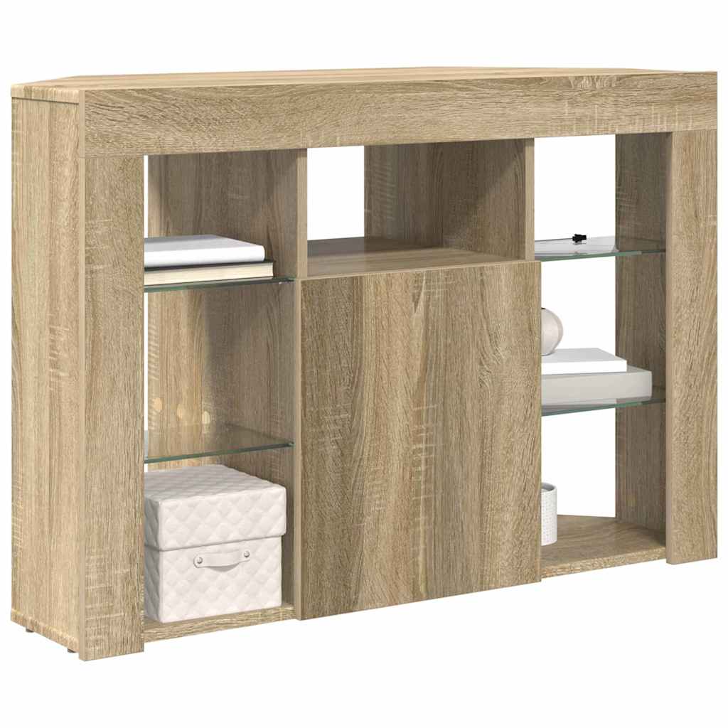 Sifonier LED pentru TV coltar Stejar Sonoma 102 x 40 x 68 cm — imaginea 4