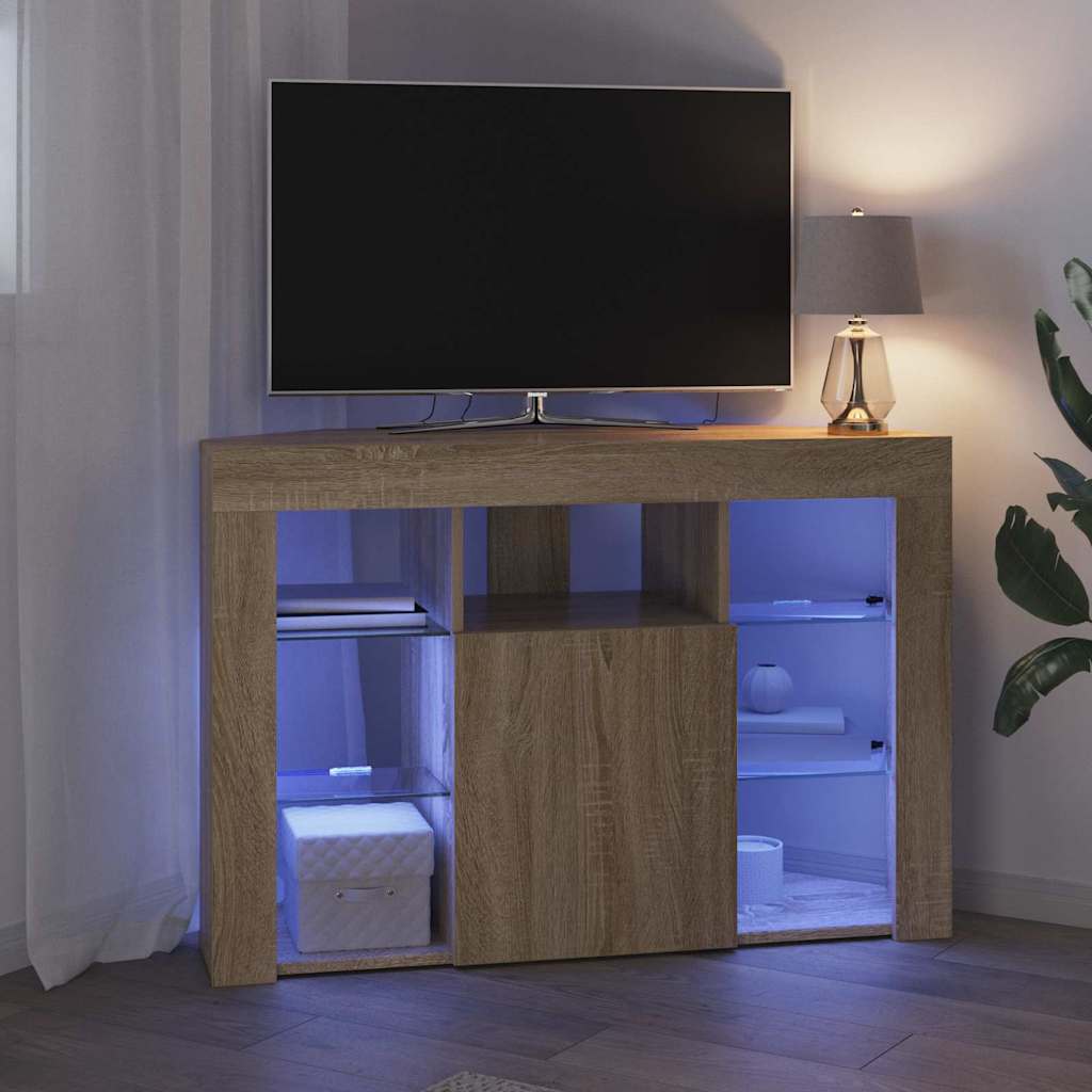 Sifonier LED pentru TV coltar Stejar Sonoma 102 x 40 x 68 cm — imaginea 6