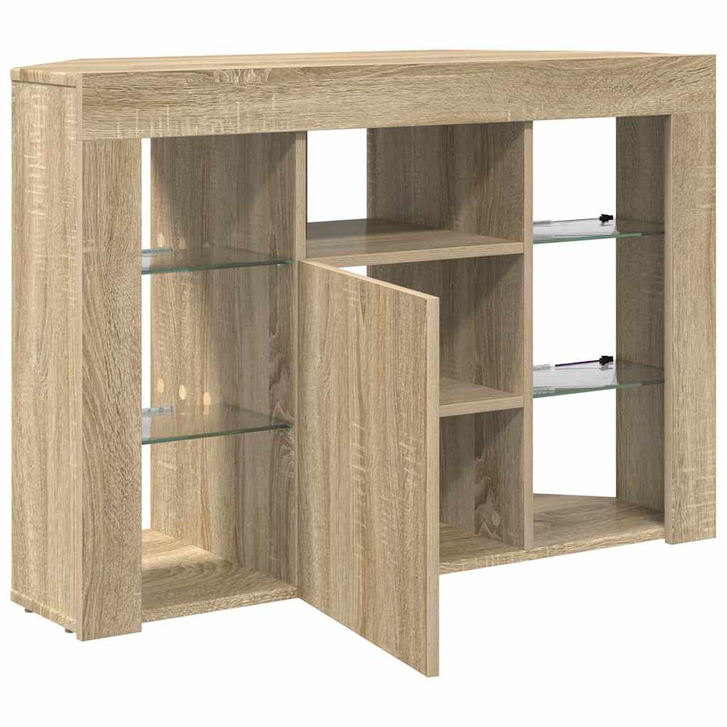 Sifonier LED pentru TV coltar Stejar Sonoma 102 x 40 x 68 cm — imaginea 8