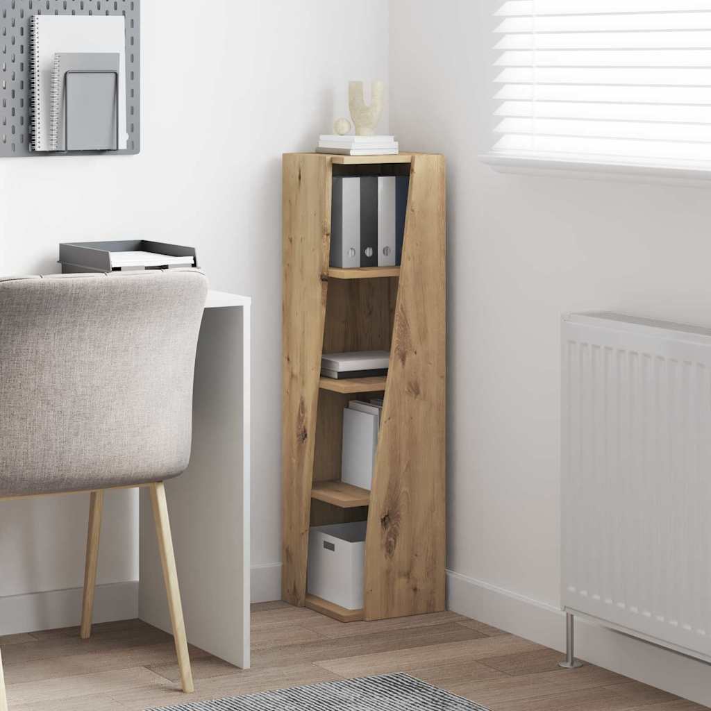 Dulap de colt Alb 27,5x27x102cm Lemn compozit — imaginea 5