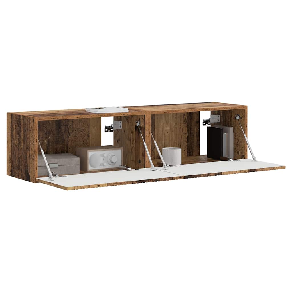 Dulap TV de perete Pe perete 2 pcs Lemn Vechi 60 x 31 x 29.5 cm — imaginea 4