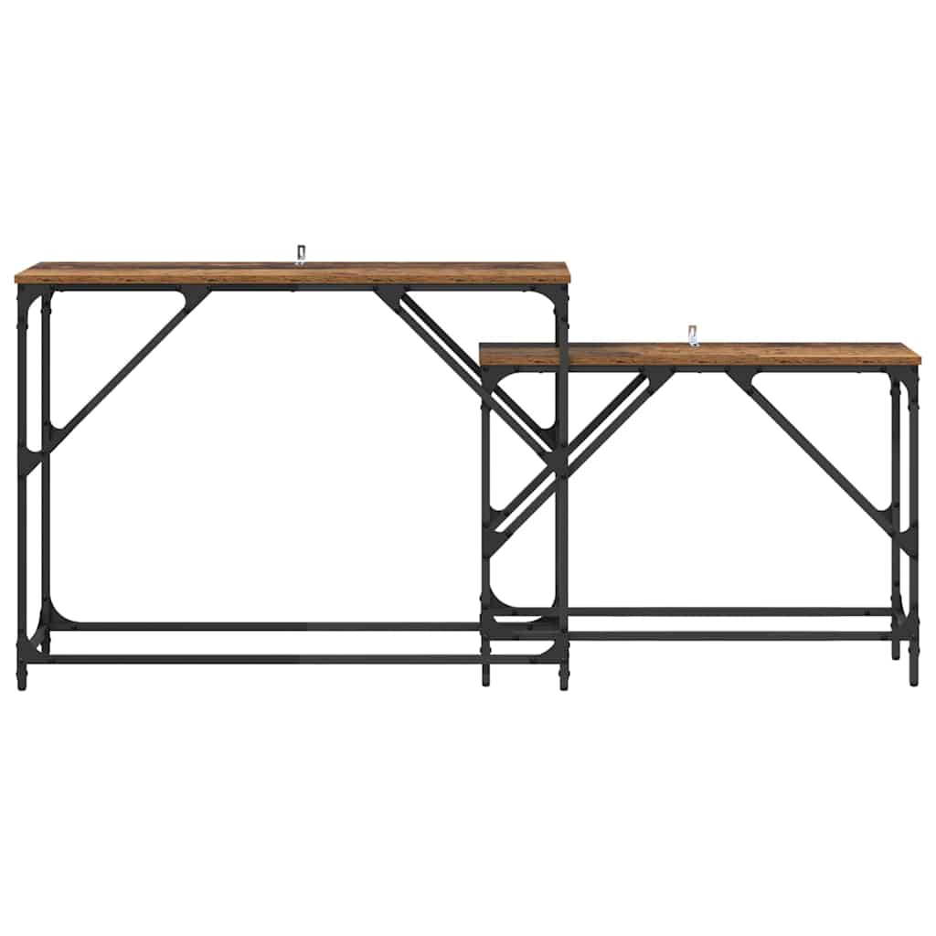 Masa de consola 2 pcs Lemn Vechi 100 x 28 x 75 cm Lemn compozit — imaginea 6