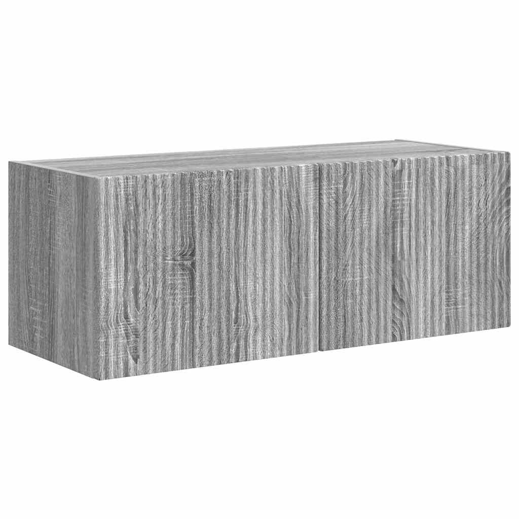 Dulap TV de perete Pe perete 2 pcs Gri Sonoma 60 x 31 x 29.5 cm — imaginea 6
