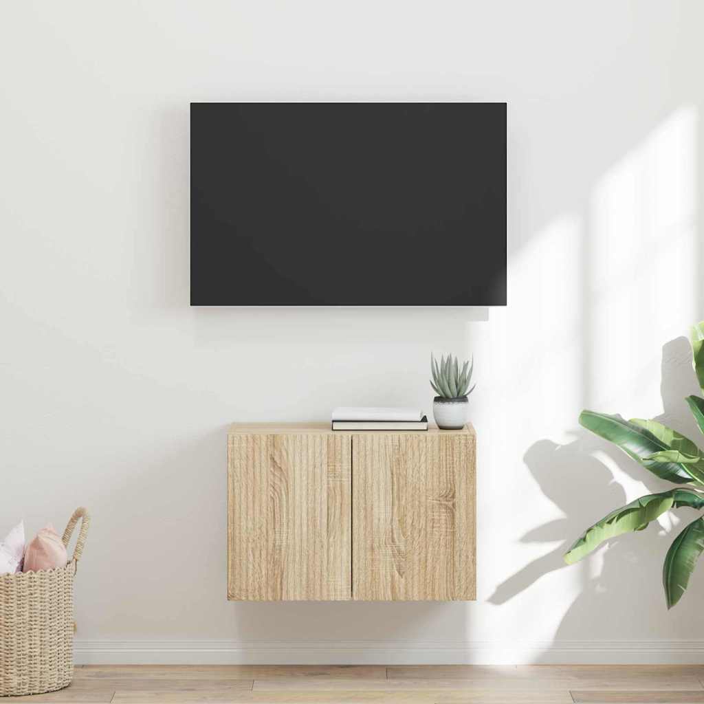 Dulap TV de perete Pe perete Stejar Sonoma 59,5 x 31 x 40 cm — imaginea 2