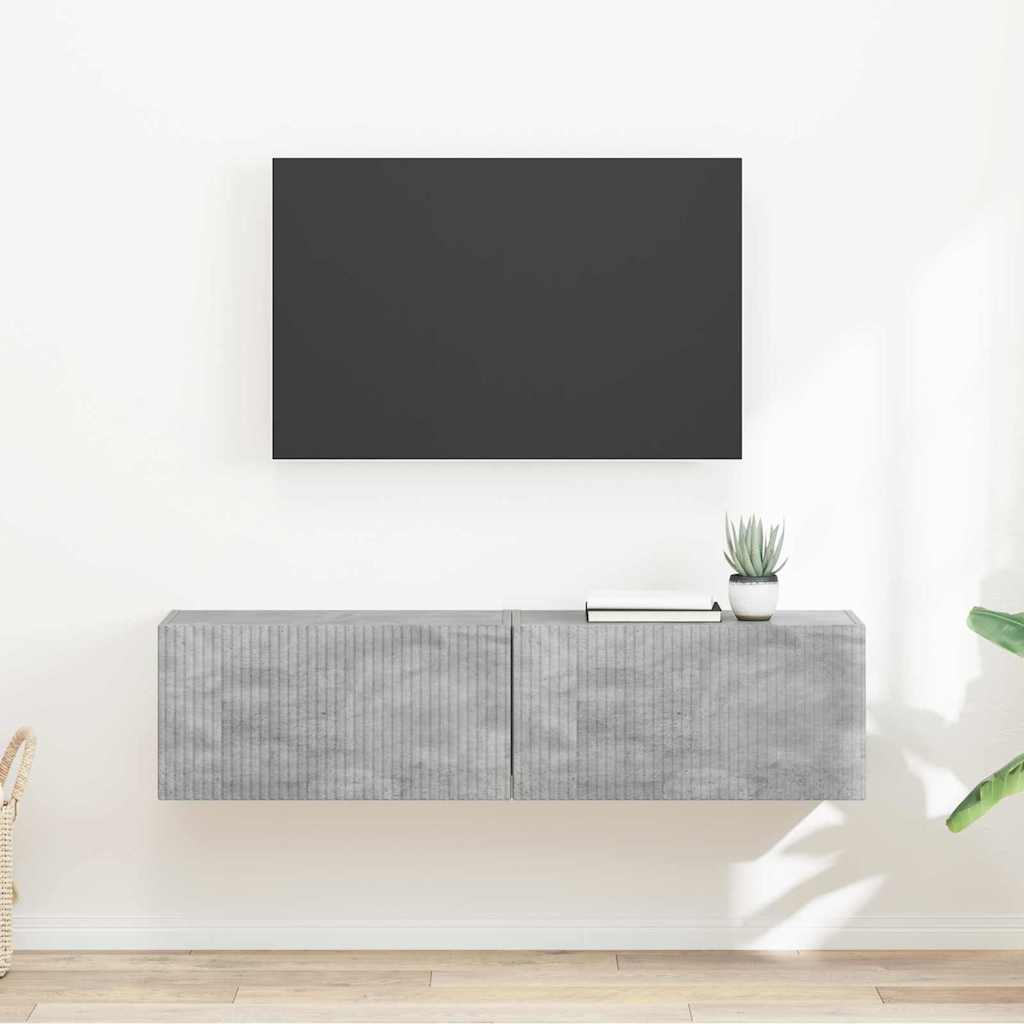 Dulap TV de perete 2 pcs Beton 60 x 31 x 29.5 cm Lemn compozit — imaginea 2