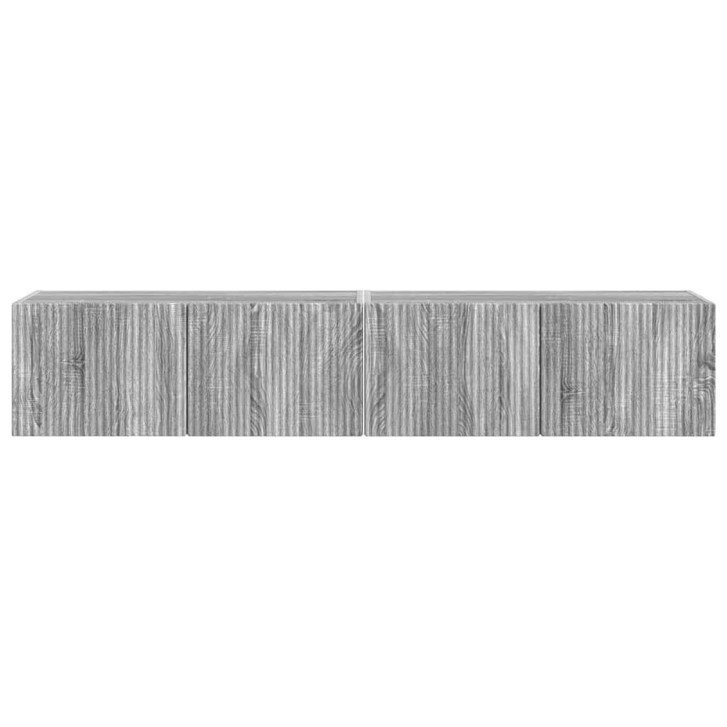 Dulap TV de perete Pe perete 2 pcs Gri Sonoma 60 x 31 x 29.5 cm — imaginea 8