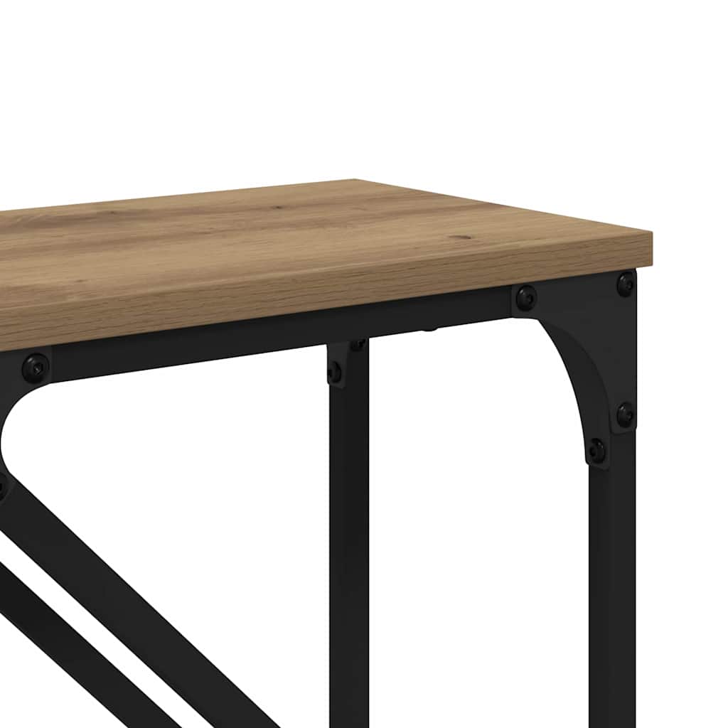 Masa de consola 2 pcs Stejar Artizanal 100 x 28 x 75 cm — imaginea 9