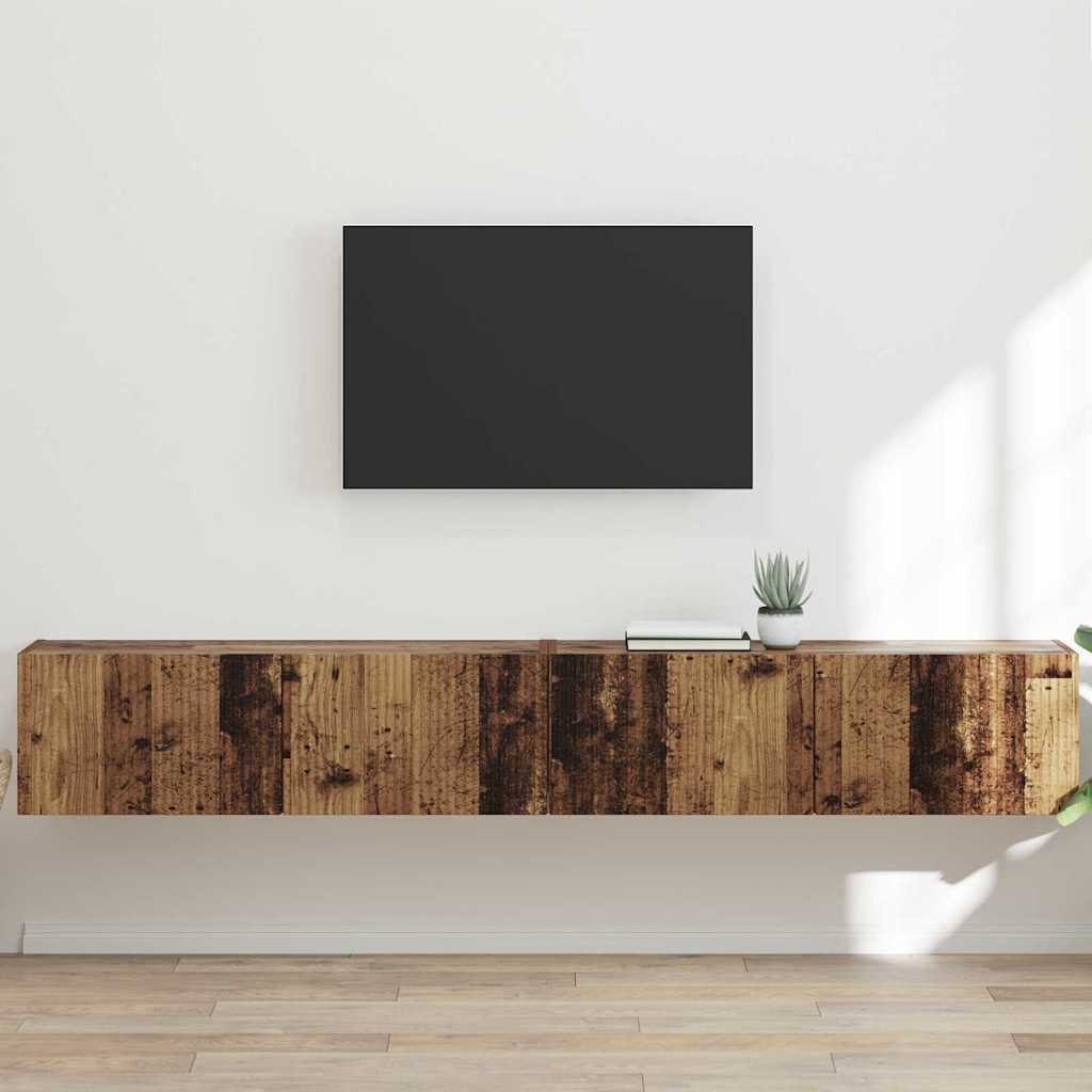 Dulap TV de perete Pe perete 2 pcs Lemn Vechi 60 x 31 x 29.5 cm — imaginea 2