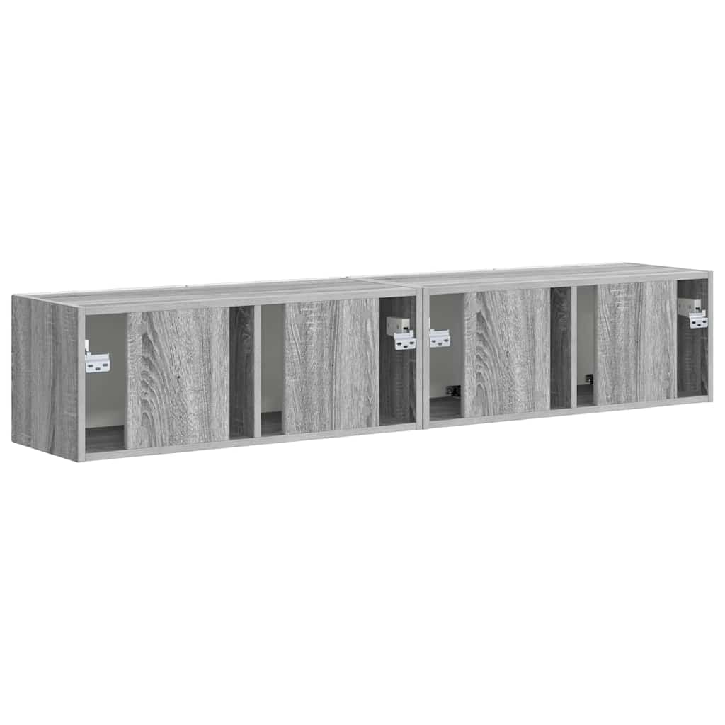Dulap TV de perete Pe perete 2 pcs Gri Sonoma 60 x 31 x 29.5 cm — imaginea 10