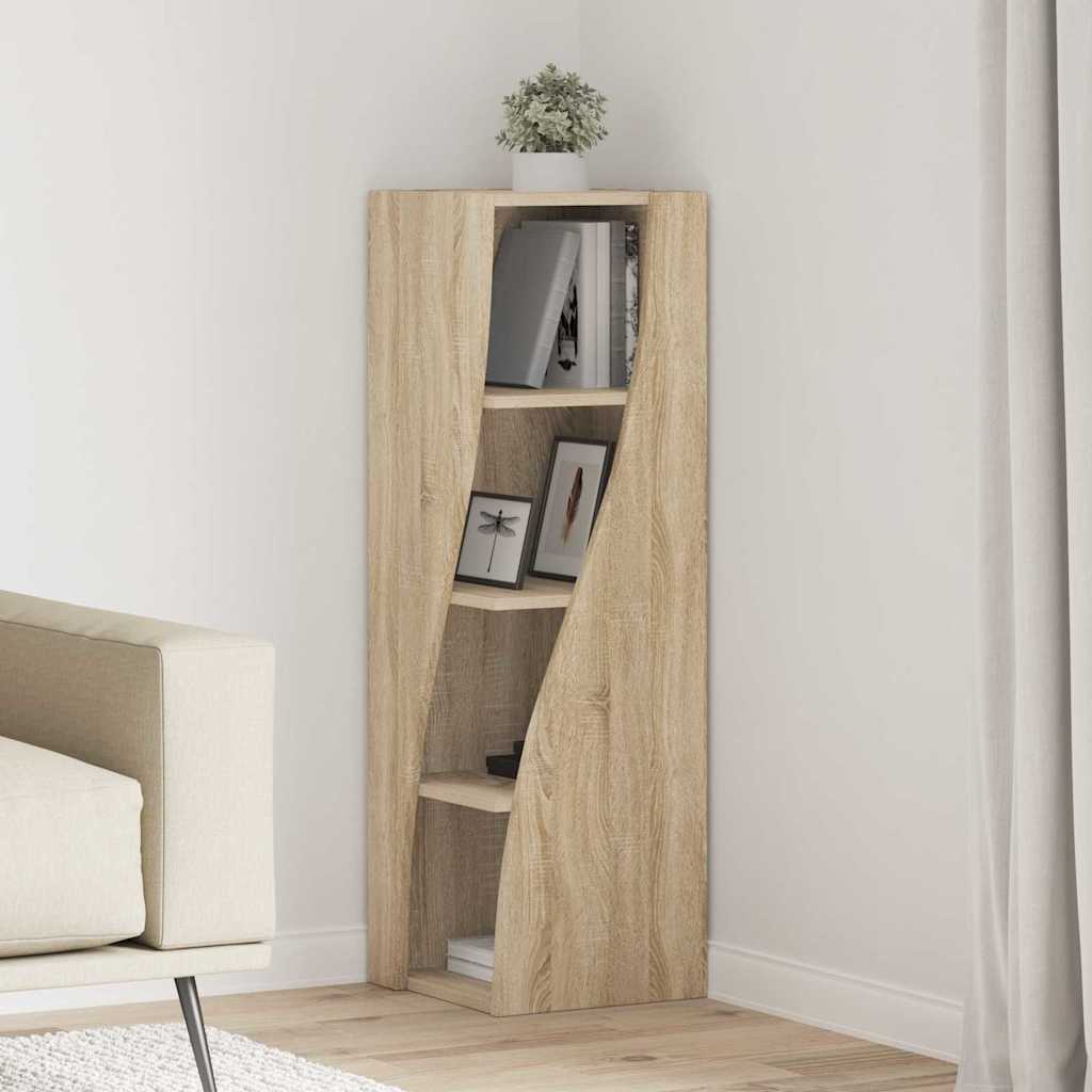 Dulap de colt Alb 32x32x102cm Lemn compozit — imaginea 2