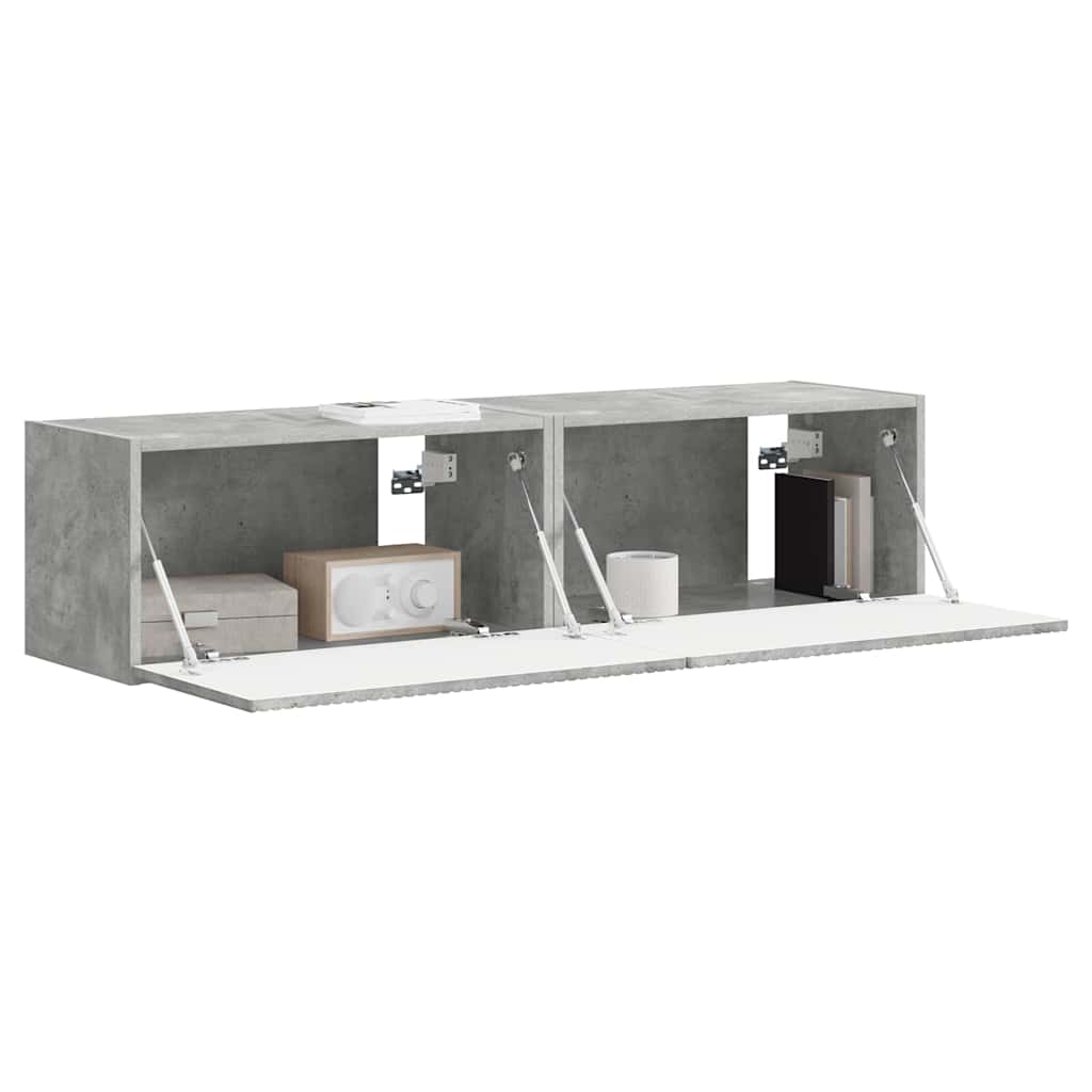 Dulap TV de perete 2 pcs Beton 60 x 31 x 29.5 cm Lemn compozit — imaginea 4