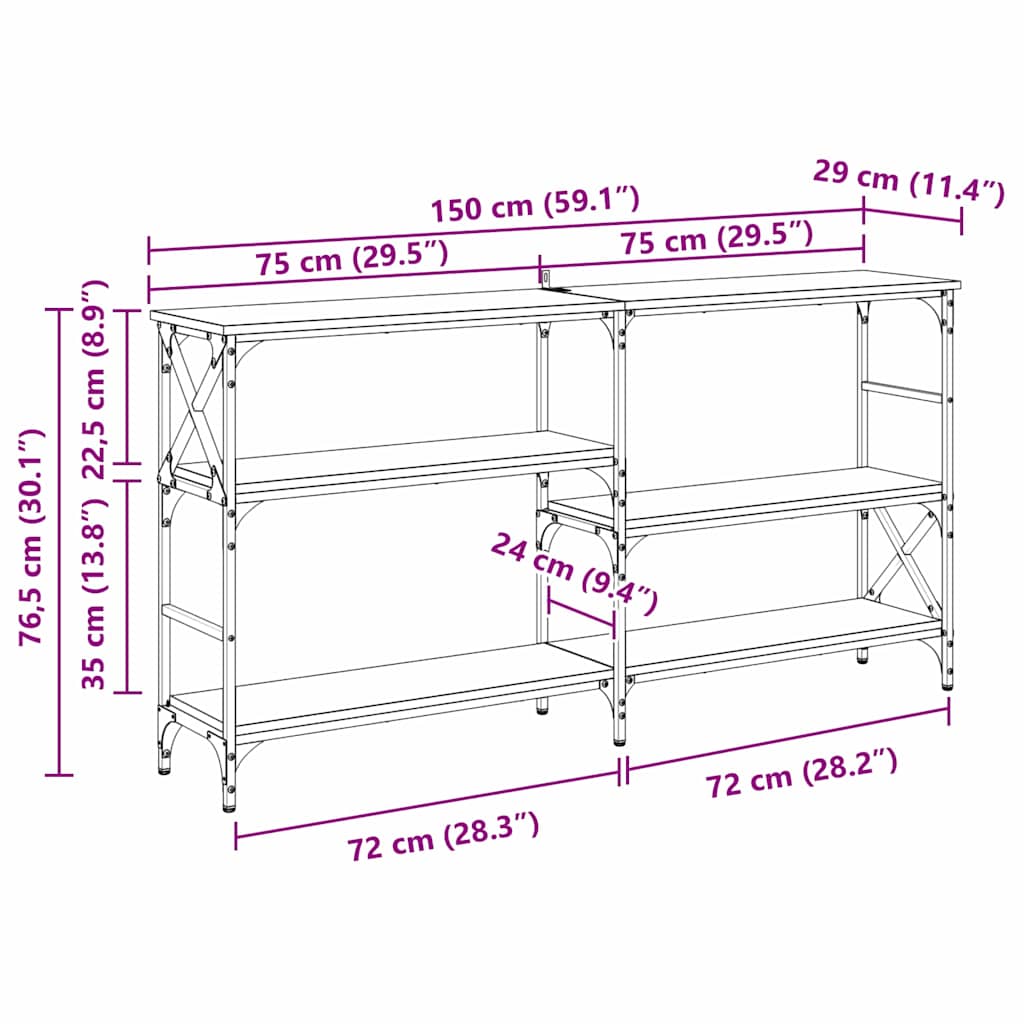 Masa de consola Lemn vechi 150 x 29 x 76,5 cm Lemn compozit — imaginea 11