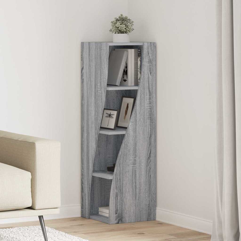 Dulap de colt Alb 32x32x102cm Lemn compozit — imaginea 2
