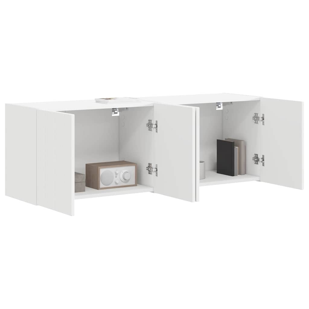 Dulap TV de perete 2 pcs Alb 59,5 x 31 x 40 cm Lemn compozit — imaginea 4
