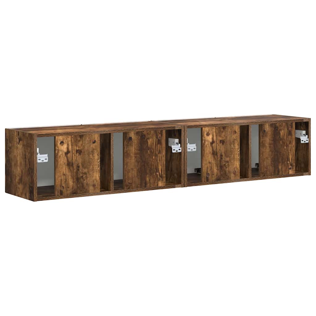 Dulap TV de perete 2 pcs Stejar fumuriu 60 x 31 x 29.5 cm — imaginea 10