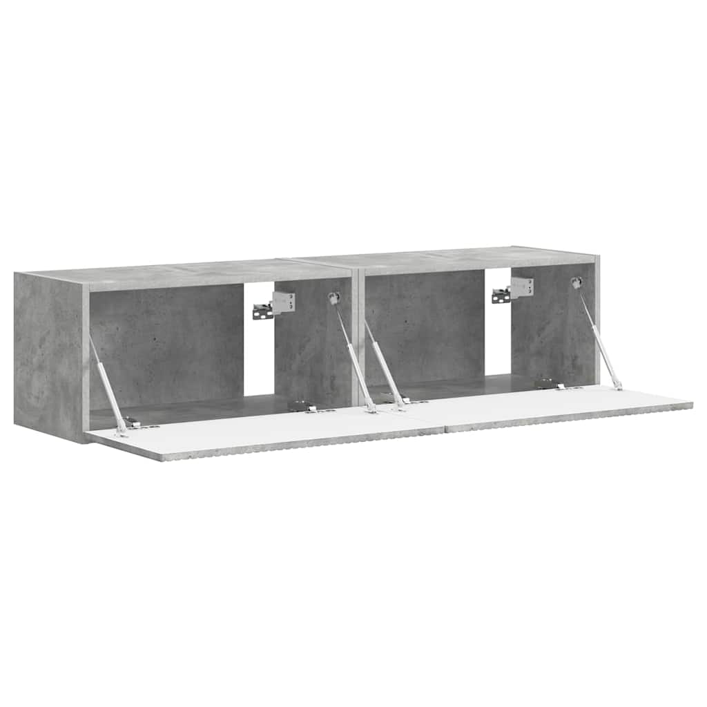 Dulap TV de perete 2 pcs Beton 60 x 31 x 29.5 cm Lemn compozit — imaginea 7