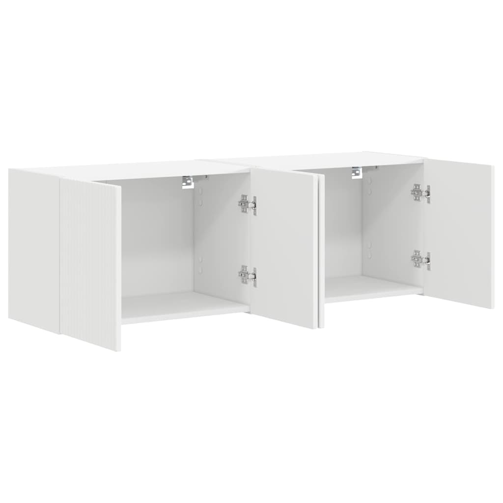Dulap TV de perete 2 pcs Alb 59,5 x 31 x 40 cm Lemn compozit — imaginea 6