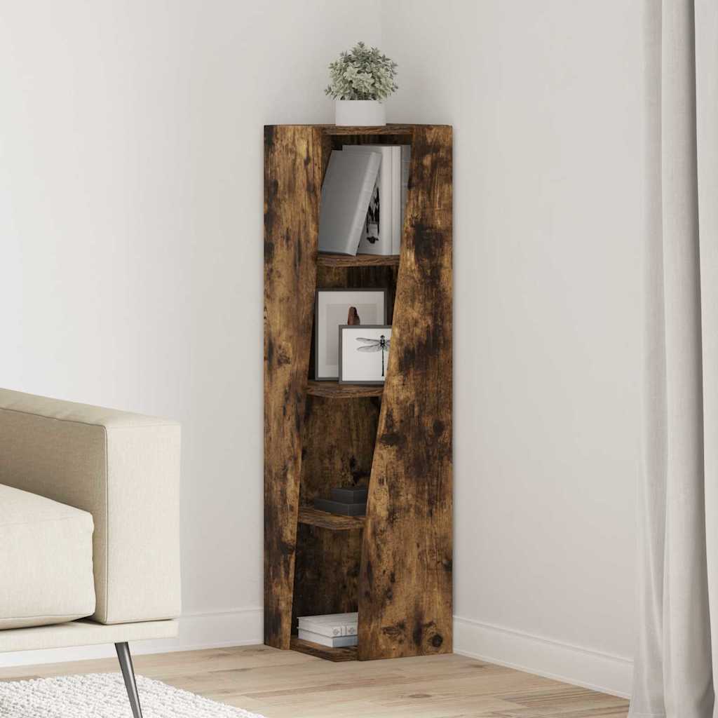 Dulap de colt Alb 27,5x27x102cm Lemn compozit — imaginea 2