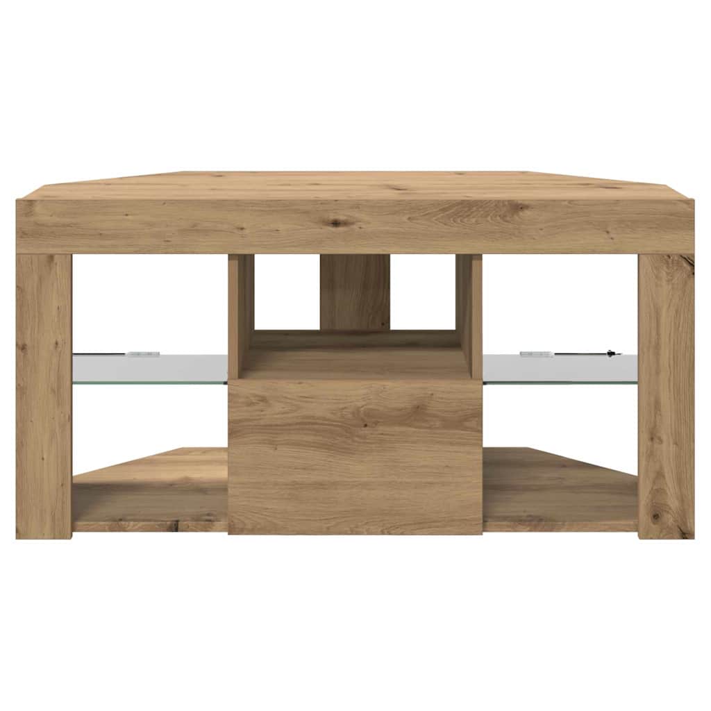 Sifonier LED pentru TV coltar Stejar Artizanal 108 x 40 x 50 cm — imaginea 9