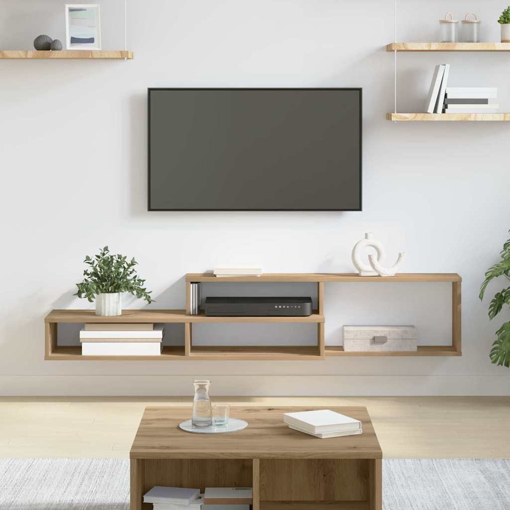 SuportTVdeperete 150x25x28,5cm Lemn compozit — imaginea 2