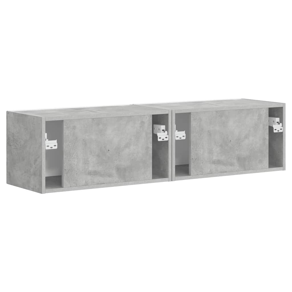 Dulap TV de perete 2 pcs Beton 60 x 31 x 29.5 cm Lemn compozit — imaginea 10