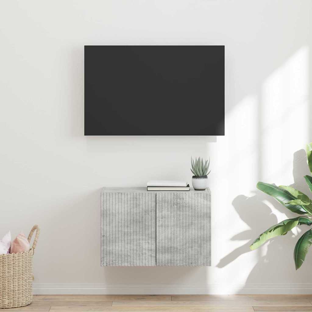 Dulap TV de perete Pe perete Gri din beton 59,5 x 31 x 40 cm — imaginea 2