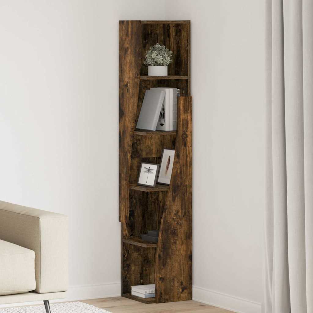 Dulap de colt Alb 27,5x27x140cm Lemn compozit — imaginea 2