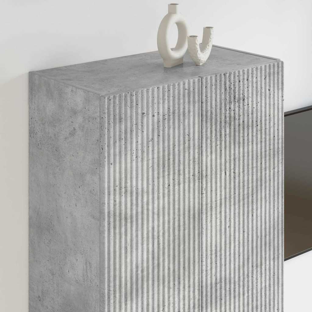 Dulap TV de perete Pe perete Gri din beton 59,5 x 31 x 100 cm — imaginea 5