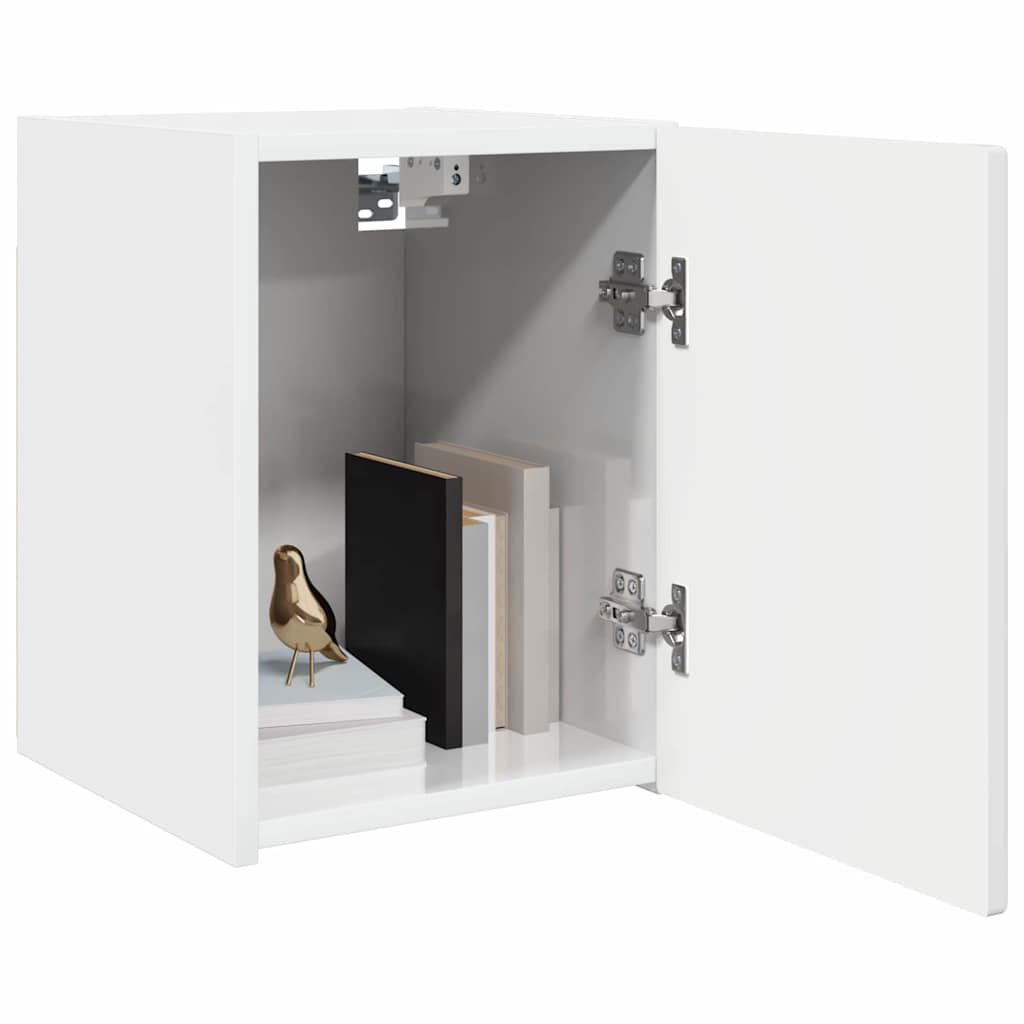 Dulap TV de perete Alb Lucios 30 x 31 x 40 cm Lemn compozit — imaginea 4