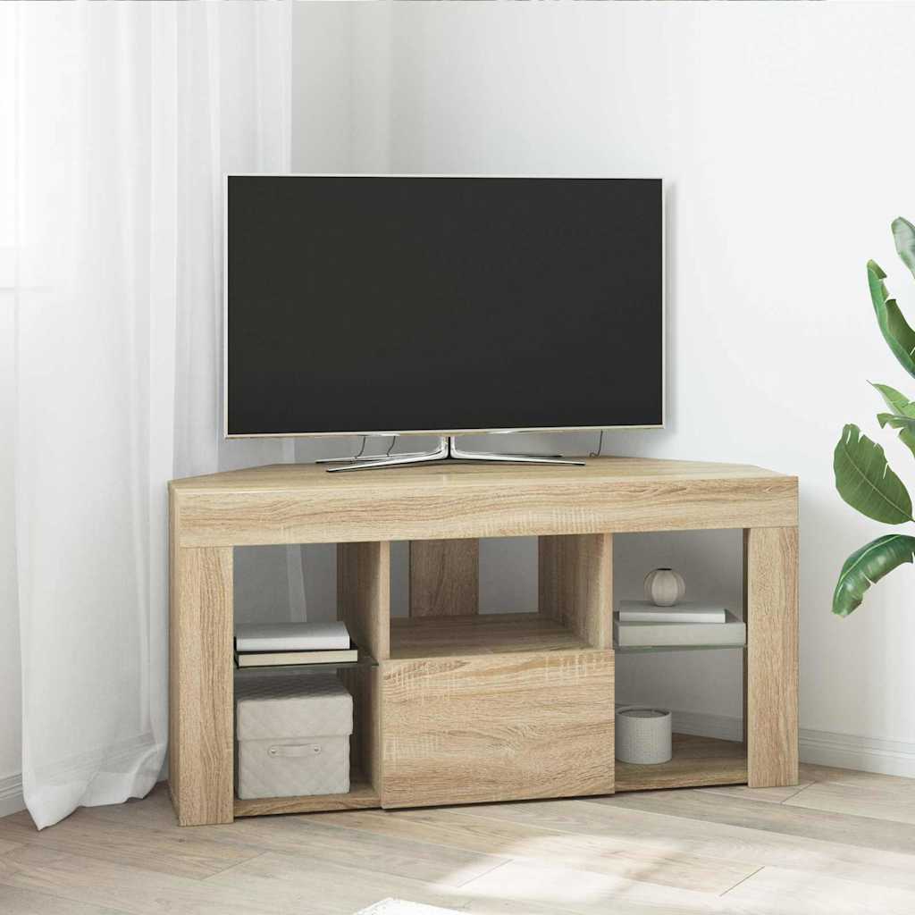 Sifonier LED pentru TV coltar Stejar Sonoma 102 x 40 x 50 cm — imaginea 2
