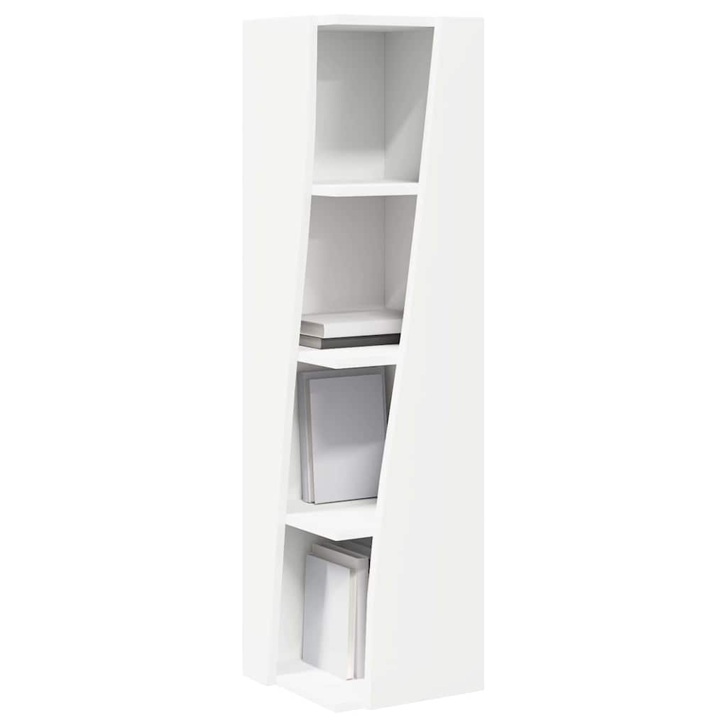 Dulap de colt Alb 27,5x27x102cm Lemn compozit — imaginea 4