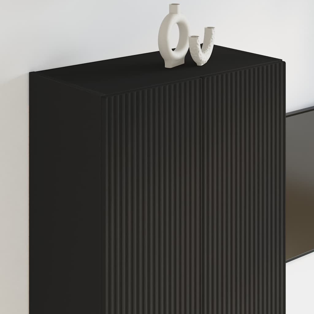 Dulap TV de perete Negru 59,5 x 31 x 100 cm Lemn compozit — imaginea 5