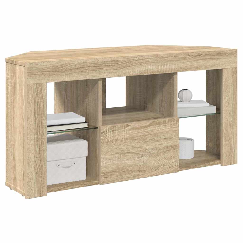 Sifonier LED pentru TV coltar Stejar Sonoma 102 x 40 x 50 cm — imaginea 4