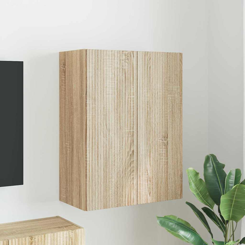 Dulap TV de perete Pe perete Stejar Sonoma 59,5 x 31 x 80 cm — imaginea 2