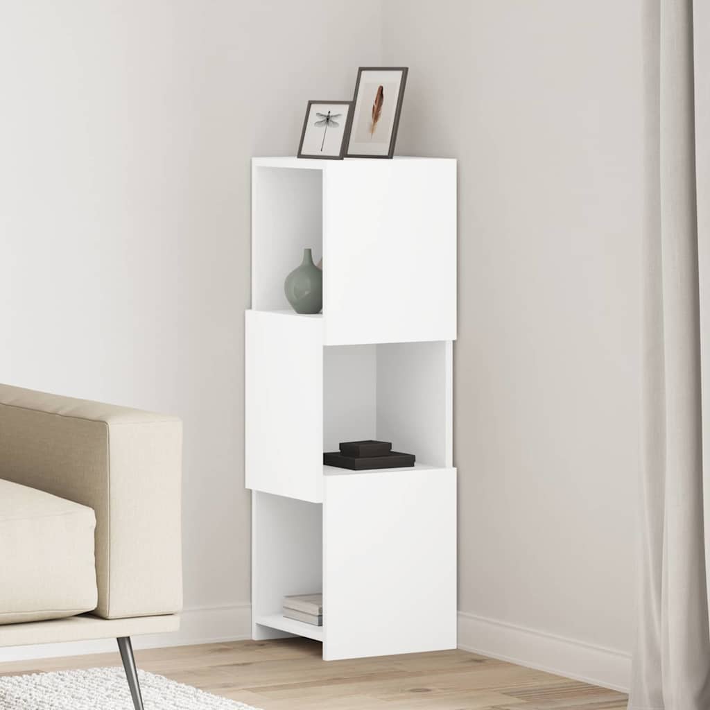 Dulap de colt Alb 30,5x30x95cm Lemn compozit — imaginea 2
