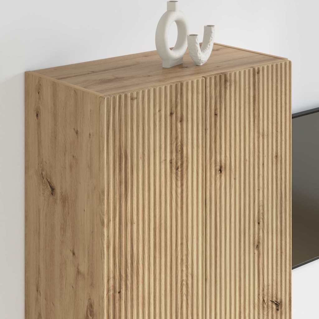 Dulap TV de perete Pe perete Stejar Artizanal 59,5 x 31 x 80 cm — imaginea 5