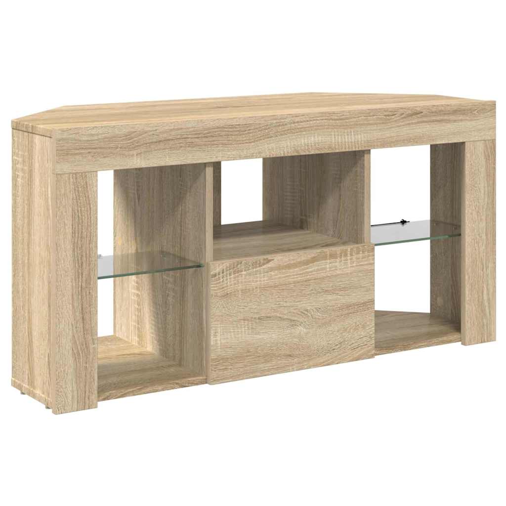 Sifonier LED pentru TV coltar Stejar Sonoma 102 x 40 x 50 cm — imaginea 7
