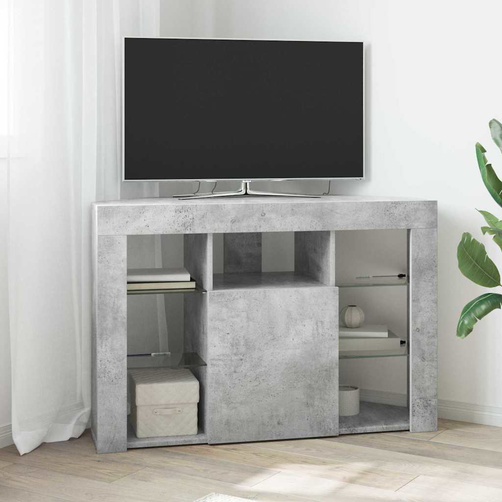 Sifonier LED pentru TV coltar Gri din beton 103 x 40 x 68 cm — imaginea 2