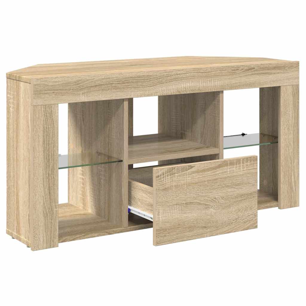Sifonier LED pentru TV coltar Stejar Sonoma 102 x 40 x 50 cm — imaginea 8