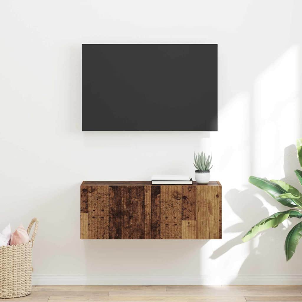 Dulap TV de perete Lemn Vechi 60 x 31 x 29.5 cm Lemn compozit — imaginea 2