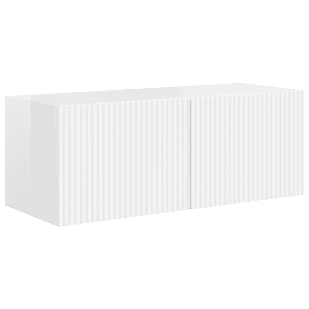 Dulap TV de perete Pe perete 2 pcs Alb Lucios 60 x 31 x 29.5 cm — imaginea 6