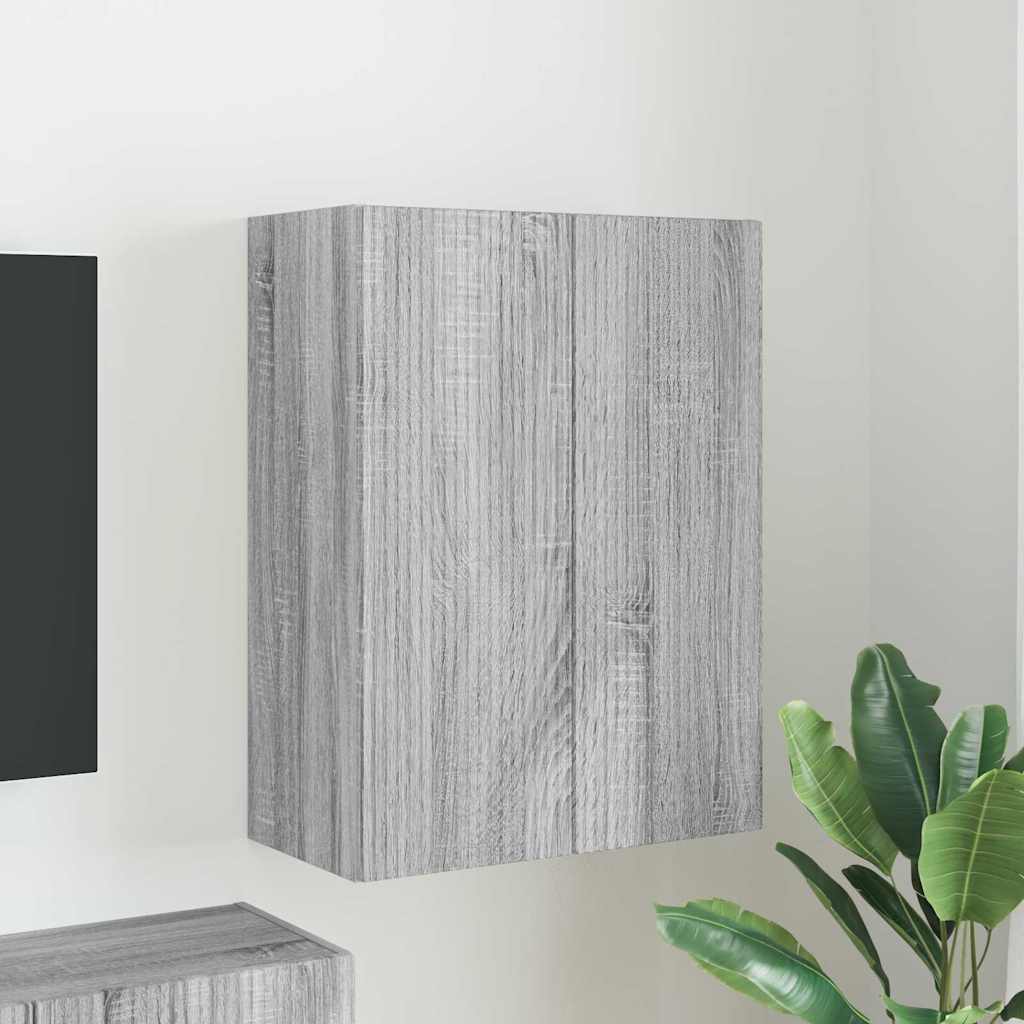 Dulap TV de perete Gri Sonoma 59,5 x 31 x 80 cm Lemn compozit — imaginea 2