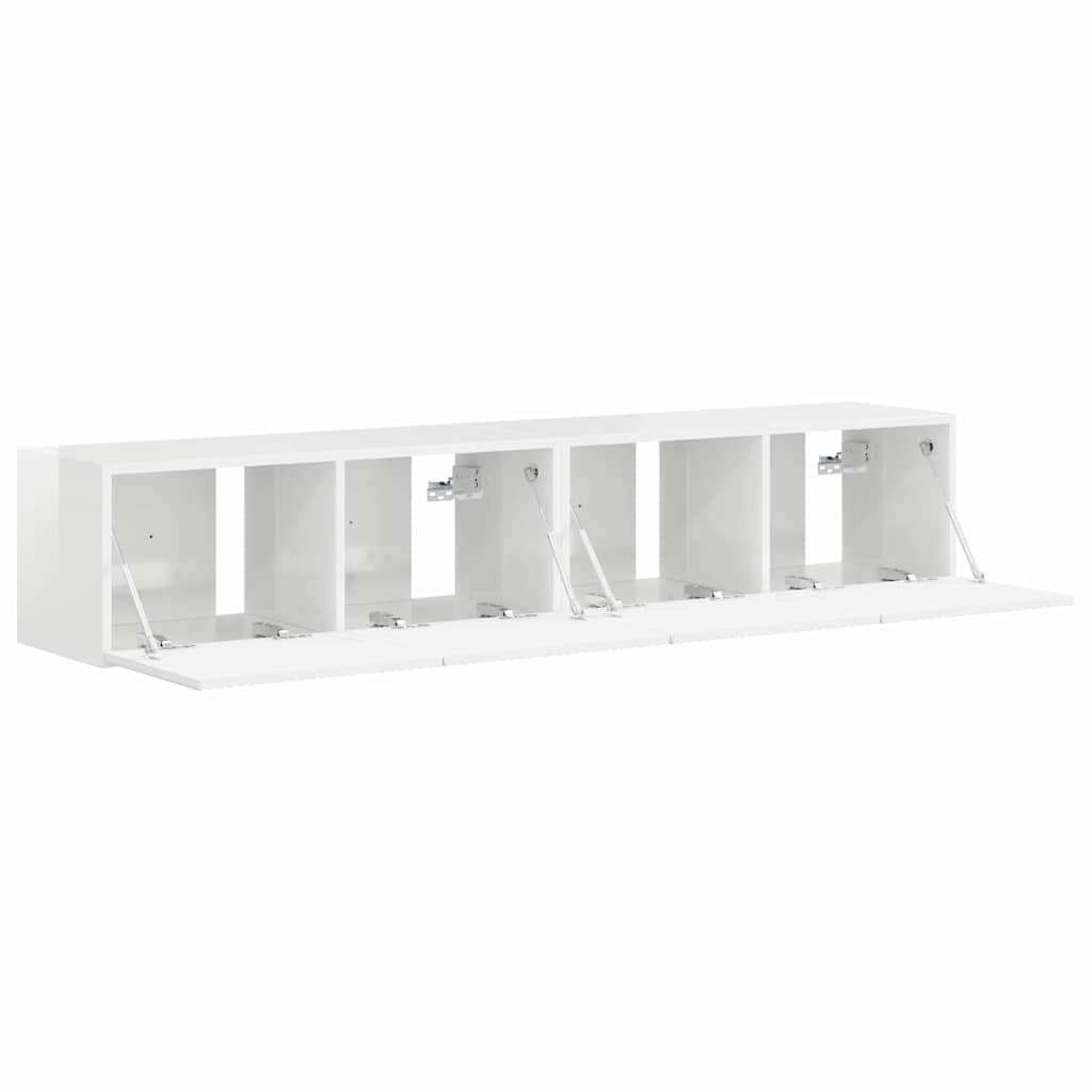 Dulap TV de perete Pe perete 2 pcs Alb Lucios 60 x 31 x 29.5 cm — imaginea 7