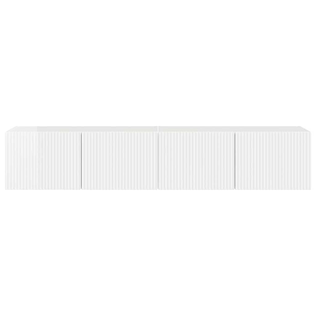 Dulap TV de perete Pe perete 2 pcs Alb Lucios 60 x 31 x 29.5 cm — imaginea 8