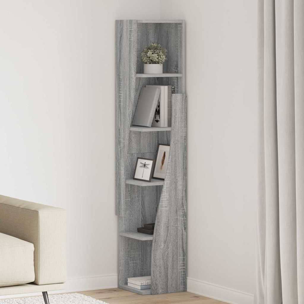 Dulap de colt Alb 27,5x27x140cm Lemn compozit — imaginea 2