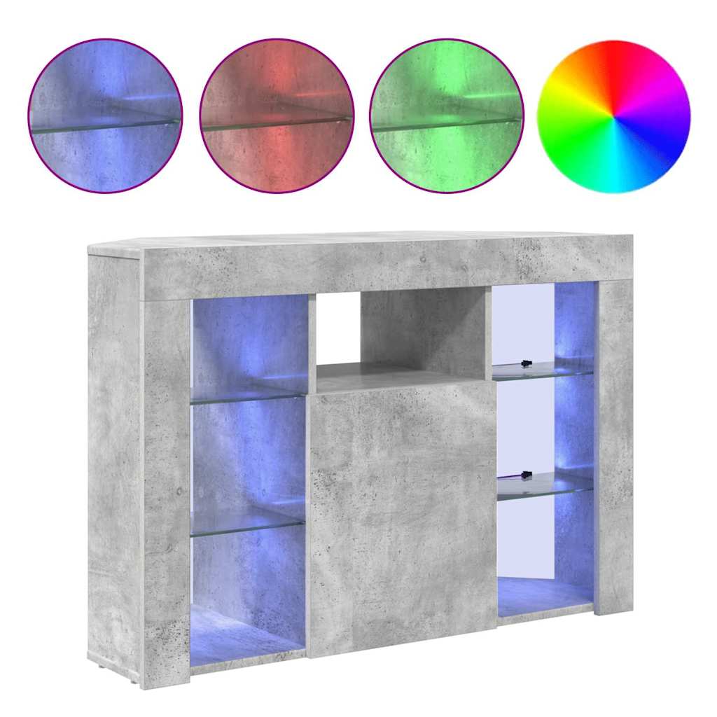 Sifonier LED pentru TV coltar Gri din beton 103 x 40 x 68 cm — imaginea 5